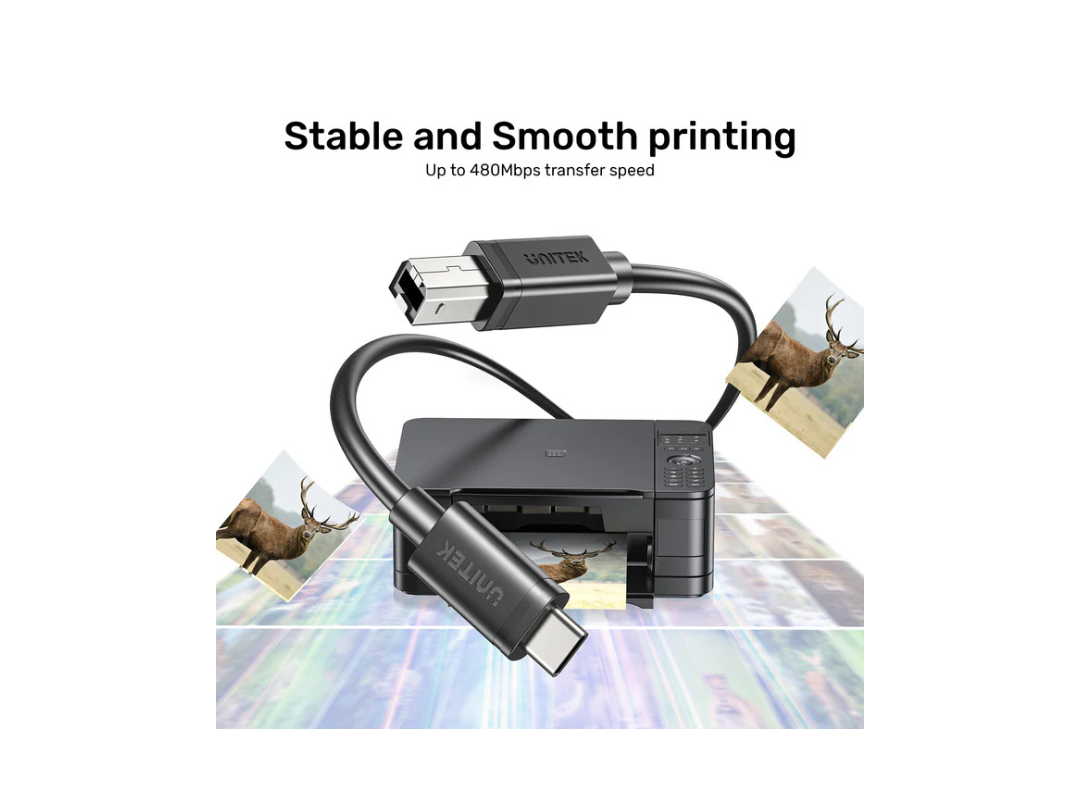 Unitek USB-C to USB-B Data & Charging Cable - 2M for Printers & More Unitek USB-C to USB-B Data & Charging Cable - 2M for Printers & More